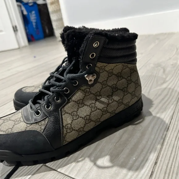 GUCCI Nebraska Guccissima boots GG monogram beige - Picture 5 of 6